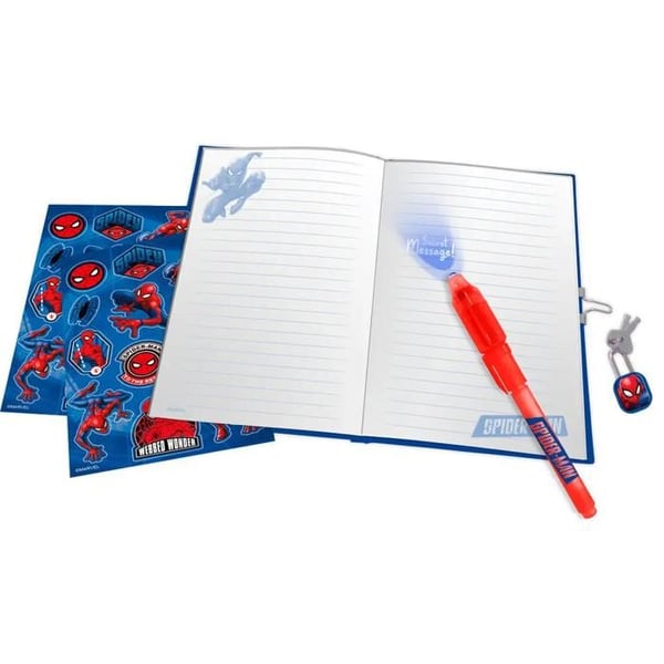 Dagbok - KIDS LICENSING - Marvel Spiderman - blå - magisk penna inkluderad - sidor av hög kvalitet