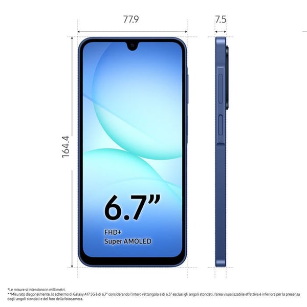 Samsung Galaxy A17 5G 8GB RAM 256GB Skärm 6.7" Blå Android 15