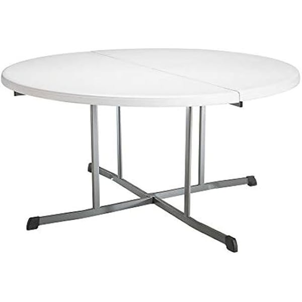 Fällbart runt bord - LIFETIME - 25402 - 1,52 m - Vit granit ...