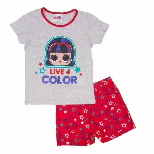 Pyjamaset Barn - LOL - Ljusgrå - Vit - Vår/Sommar - Storlek 5 till 10 år