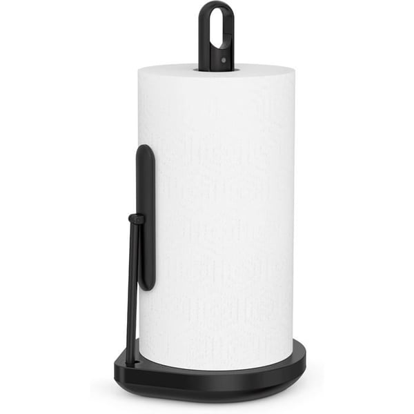 Pappershandduksställ simplehuman KT1200 med sprayflaska, Matt Svart Stål