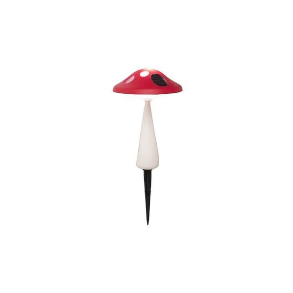Dekorativ solenergilampa utomhus med inbyggd LED-belysning och strömbrytare Rabalux Funghetto IP44 - vit - 11x27,5x0,100 cm