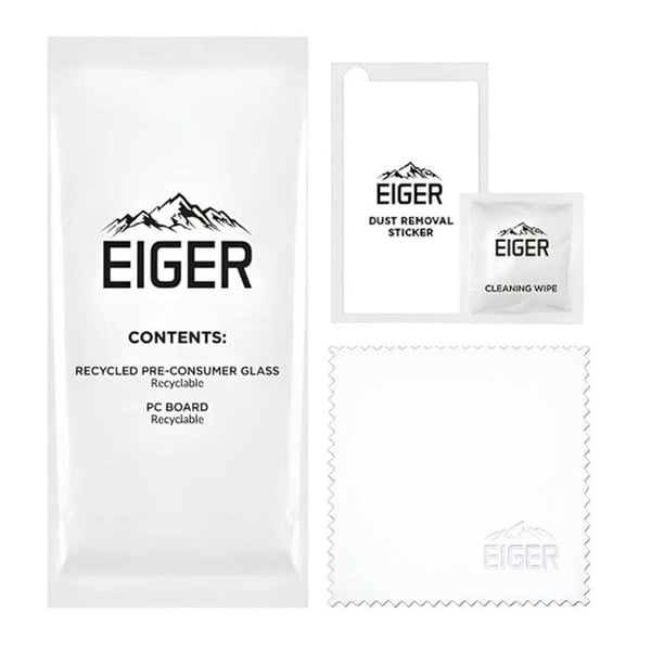 Härdat glas - EIGER - iPhone 13/14/SE/16e - Antispion - Svart - 2.5D
