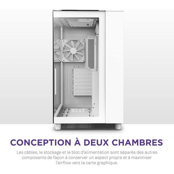 Mellantornlåda - NZXT - CM-H91EW-01 - H9 Elite - Härdat glas - RGB-support - Vit