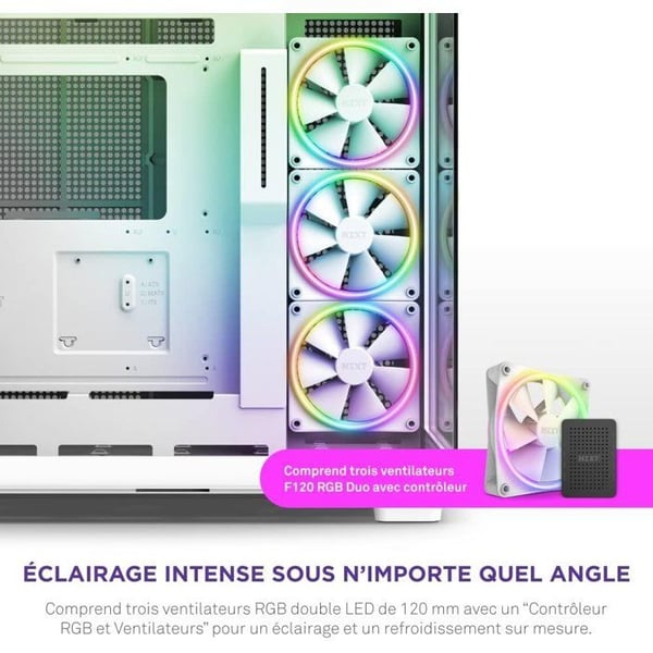 Mellantornlåda - NZXT - CM-H91EW-01 - H9 Elite - Härdat glas - RGB-support - Vit