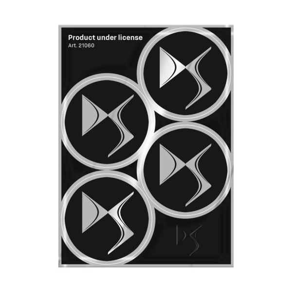 Navkapselklistermärken för DS Official 4 Logos 48 mm, svart