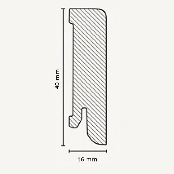 PROVISTON Formgjuten sockel 16 x 40 x 2500 mm bok MDF belagd 12,5 meter | 5 stycken