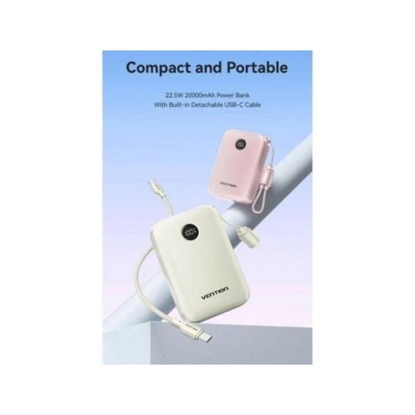 Powerbank Vention FKBB0-C 20000mAh 22.5W USB-C USB-A Svart bärbar