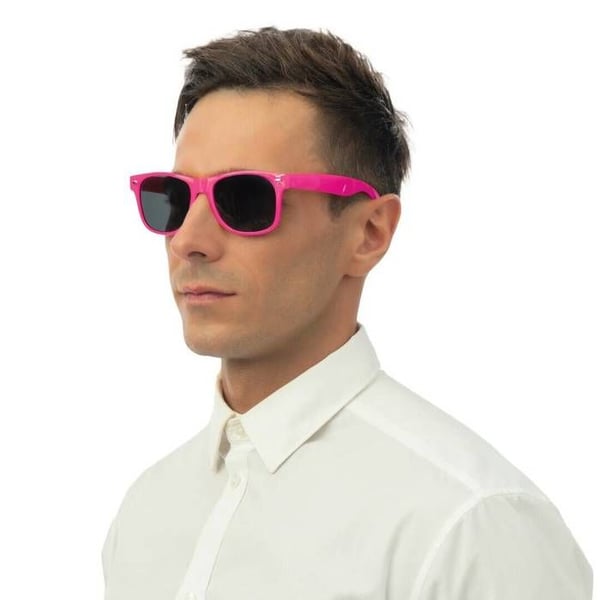 Fluorescerande rosa plastglasögon för barn - P'TIT Clown re35894