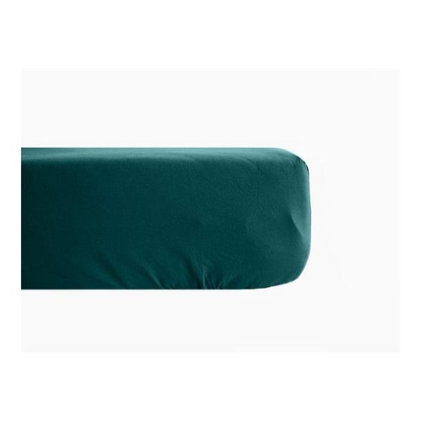 Drap housse percale av 100% kammad bomull med långa fibrer 80 trådar/cm² med 35 cm kant Vent du sud - Blå gås - 180 x 200 cm kant