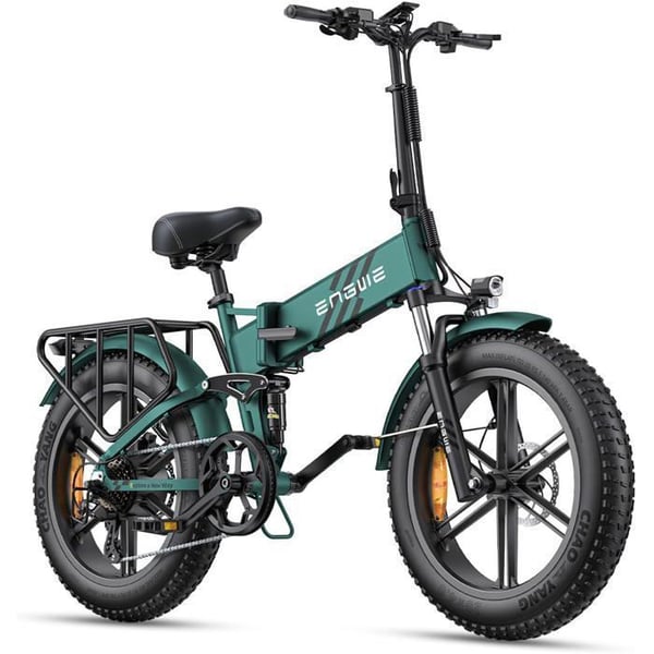 Elcykel - ENGINE PRO 2.0 - Batteri 16Ah 48V - Räckvidd 150 km - 20'' Tum - Fullfjädring - 8 växlar - Grön