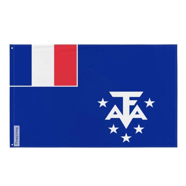 Franska Antarktis flagga – 128 x 192 cm – Polyester – Järnöljett – Hållbar