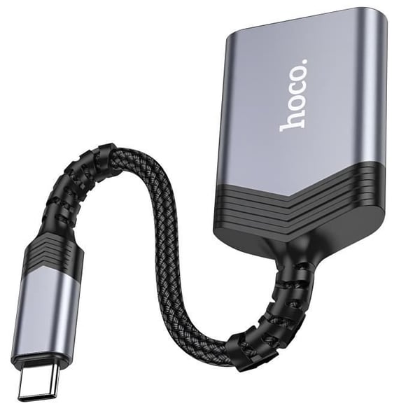USB-C Kortläsare - HOKO - SD och micro SD - 2TB - Överföringshastighet 480Mbps - Hållbar flätad nylon