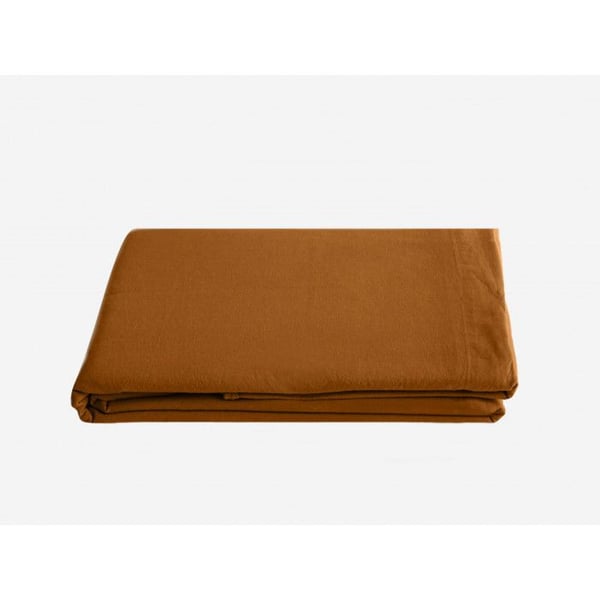 Palace 100% tvättad färgad bomull platt lakan, 63 trådar/cm² Vent du sud - Palace Terracotta - 240 x 290 cm för dubbelsäng