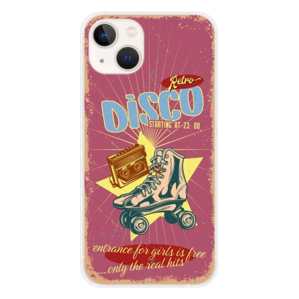 Tryckt silikonfodral som är kompatibelt med Apple iPhone 13 Retro disco
