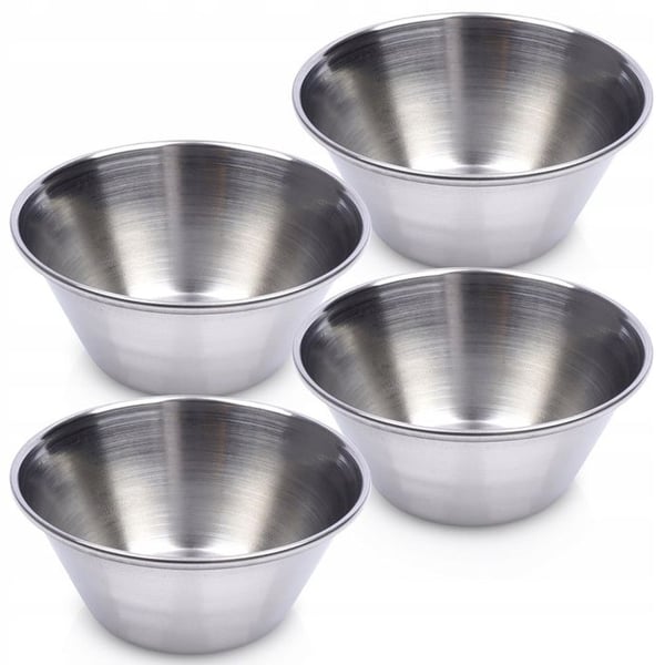 Såsskål - ORION - 4st - Rostfritt stål - 40ml - 6cm - Silverfärgad