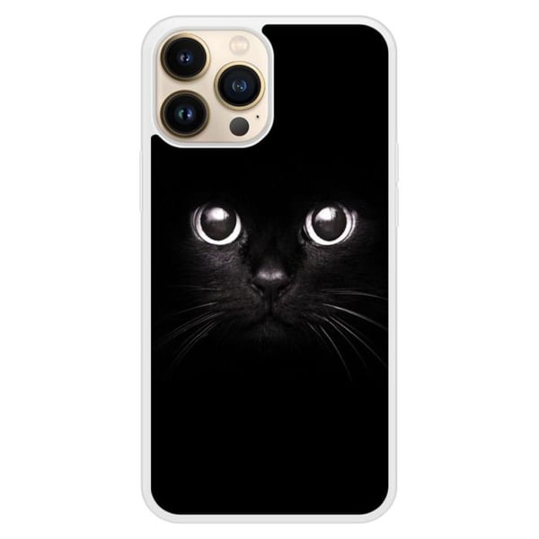 Förstärkt silikonfodral med tryck kompatibelt med Apple iPhone 13 Pro Max Kattögon
