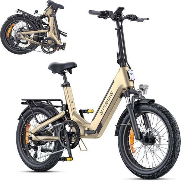 Elcykel sammenklappelig - ENGWE - L20 3.0 Boost - Batteri 48 V 13,5 Ah - Rækkevidde 135 km - Farve Guld