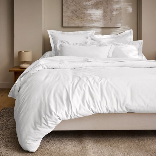 Örngott "Prestige" 100% Satin av kammad bomull 120 trådar/cm² Ren bomull - Prestige Optiskt Vitt - Örngott 50 x 70 cm