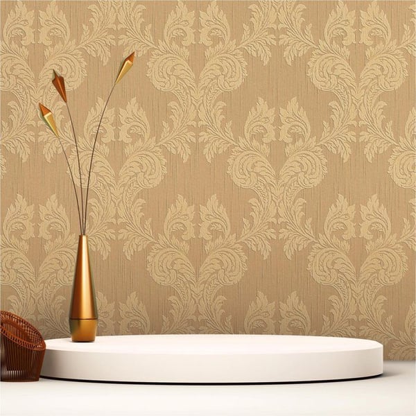 Barocktapet Samuel M1-No.3789 Orange Beige Klassisk Barock Ornament