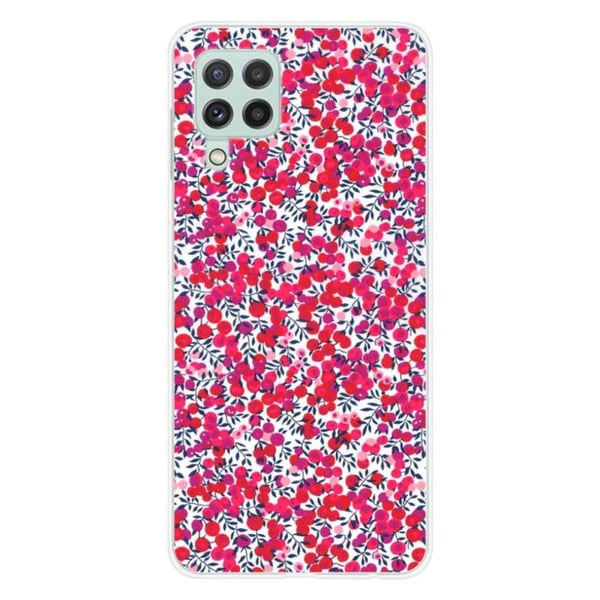 1001Coques - Silikonfodral kompatibelt med Samsung Galaxy A22 4G - Liberty Wiltshire röd mönster - Originaldesign tryckt i Frankrike