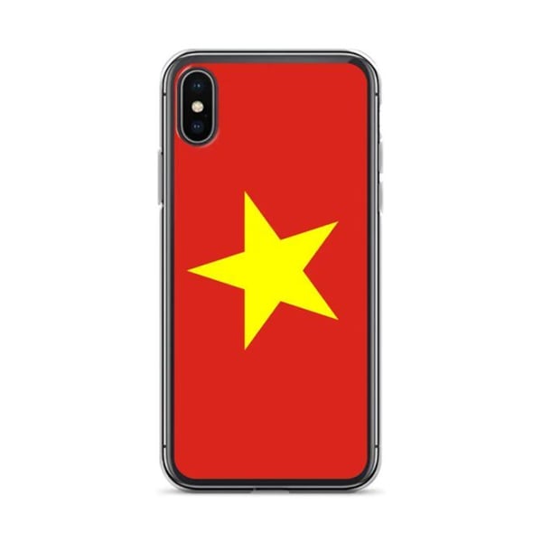 Mobilskal – Vietnamflagga – Kompatibel med iPhone X – Mjukt fodral – Slitstarkt och stötresistent – Silikon – Pixelforma