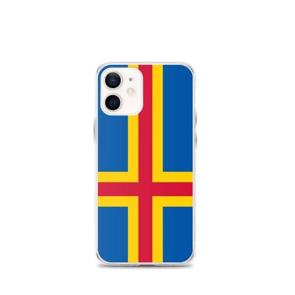 Mobilskal – Åland flagga – Kompatibel med iPhone 12 mini – Mjuk ficka – Slitstark och stöttålig - Silikon - Pixelforma