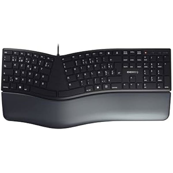 Ergonomiskt Tangentbord - CHERRY - KC 4500 ERGO - AZERTY - Trådad - Handledsstöd i minnesskum