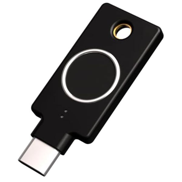 Säkerhetsnyckel - Yubico - YubiKey C Bio FIDO Edition - USB - Svart - FIDO-kompatibilitet