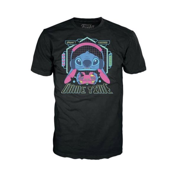Kläder med Figur - Funko - L & S - T-Shirt med Stitch - Present för Fans - Disney