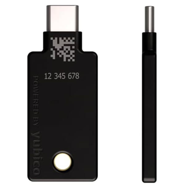 Säkerhetsnyckel - Yubico - YubiKey C Bio FIDO Edition - USB - Svart - FIDO-kompatibilitet
