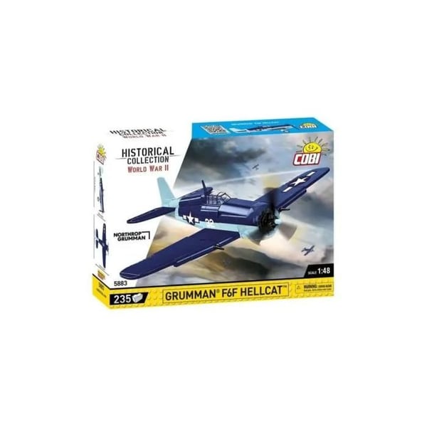 Modell - COBI - Grumman F6F Hellcat - 235 delar - Blå, Vit, Marinblå - Att montera själv