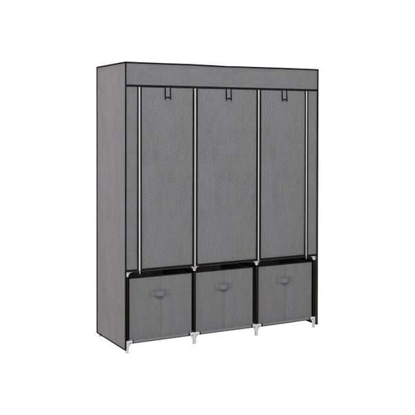 Tøjskab i stof - HOMCOM - Sammenklappelig - 125x43x162,5 cm - 3 skuffer - Mørkegrå