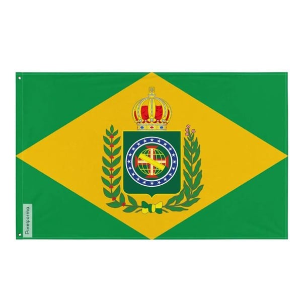 Brasiliens imperieflagga under andra regentperioden – 120 x 180 cm – Polyester – Järnglite – Motståndskraftig