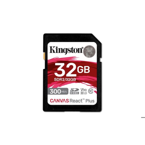 Kingston Minneskort SD 32GB Canvas React Plus 300/260 UHS-II U3 - 0740617301946