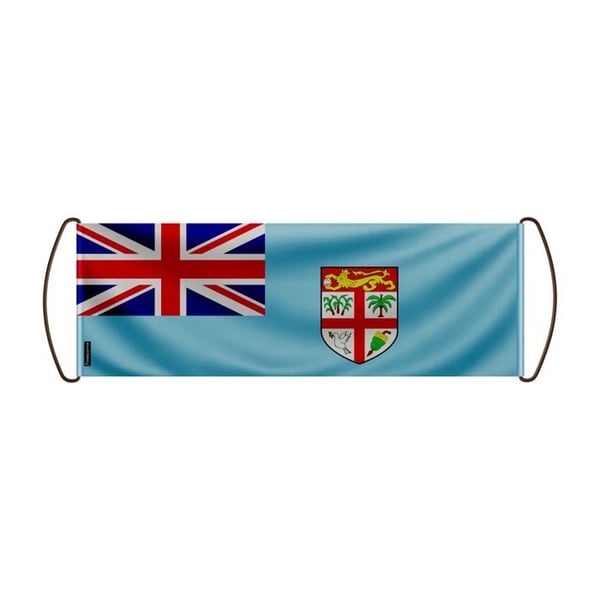 Scrollbanner – Fijis flagga – 24 x 70 cm – Polyester – Handflagga – Pixelforma
