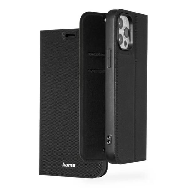 Hama Daily Protect Plånboksfodral Apple iPhone 12, iPhone 12 Pro svart med stativ 00138181