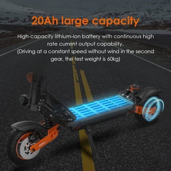 KUKIRIN G2 MAX - Sammenklappelig Elektrisk Scooter - Motor 1200W - Batteri 48V 20Ah - Rækkevidde 80KM - Max 55KM/H - Hjul 10'' -