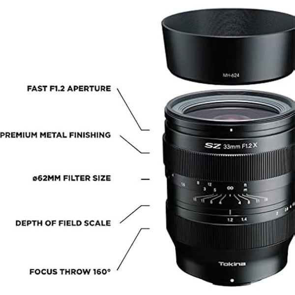 Mål - TOKINA - SZ 33mm F1,2 MF - Bländare F1.2 - Designad för Sony E - Helt i metall
