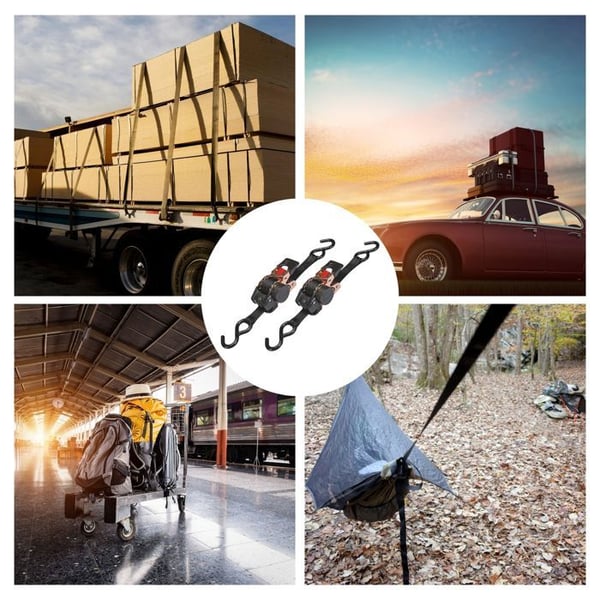 Set med 2 x lastremmar, spännare - 300 kg - 3 m x 25 mm