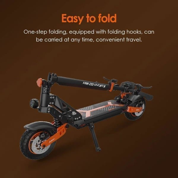 KUKIRIN G2 MAX - Sammenklappelig Elektrisk Scooter - Motor 1200W - Batteri 48V 20Ah - Rækkevidde 80KM - Max 55KM/H - Hjul 10'' -