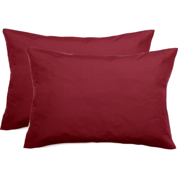 Set med 2 örngott i ren kammad percale bomull med långfiber 80 trådar/cm² Vent du sud - Karmin - Set med 2 örngott 50 x