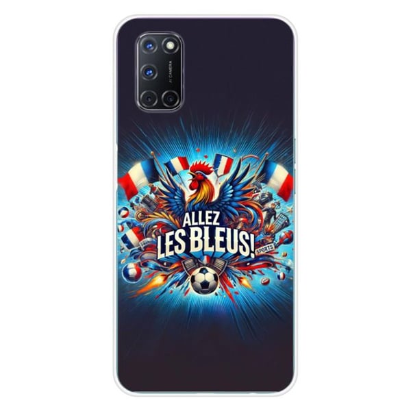 1001Coques - Silikonfodral kompatibelt med Oppo A52 A72 - Motiv allez les bleus - Originaldesign tryckt i Frankrike