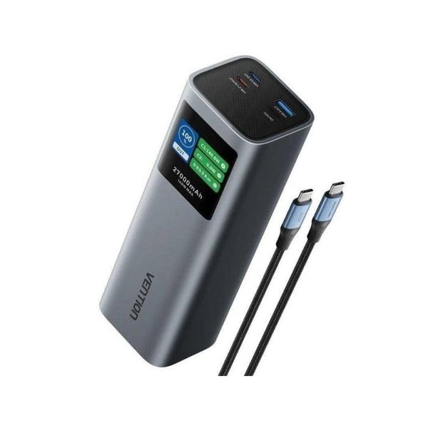 Vention FKEH0 Power Bank 27000mAh 140W Bidirektionell USB-C och USB-A Grå