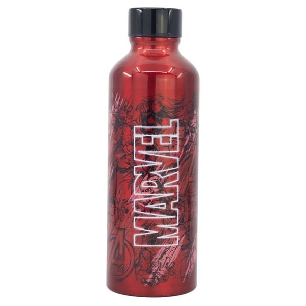 Återanvändbar vattenflaska - STOR - 75409 - Aluminium - 755 ml - Spillfri hällpip - MARVEL-mönster