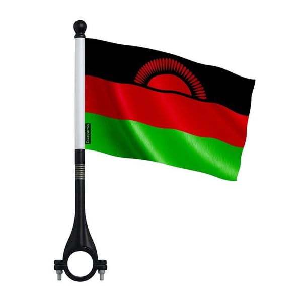 Malawi Cykelflagga i Polyester – 14 x 21 cm – Cykelflagga – 5 stycken