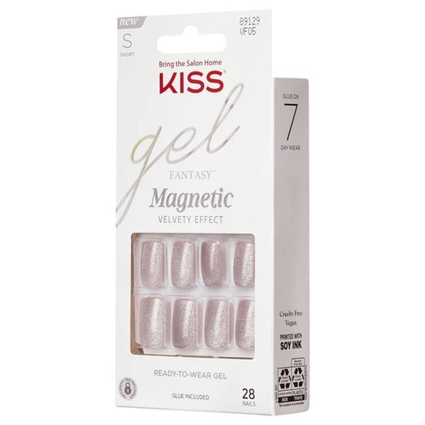 Faux naglar korta - Magnetisk nude-effekt