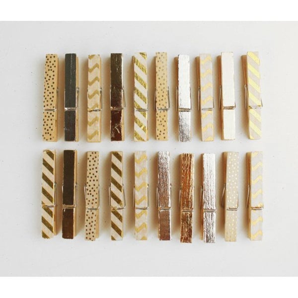 MégaCréa DIY - Klädnypa i guld och silver 7,3 cm 20 stycken