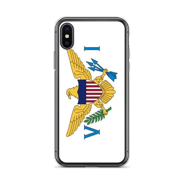 Telefonfodral – USA:s Jungfruöars flagga – Kompatibel med iPhone X – Mjuk skydd – Slitstarkt och stötresistent – Pixelforma