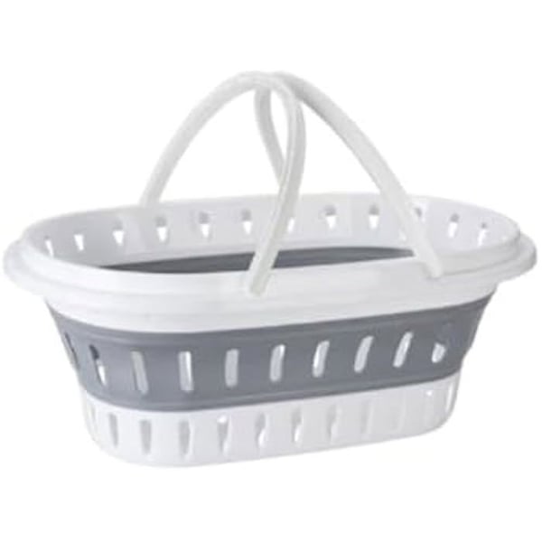 Vikbar tvättkorg - Badrumslösningar - 60 x 40 x 27 cm - Flerfärgad - Tillbehör till tvättstuga